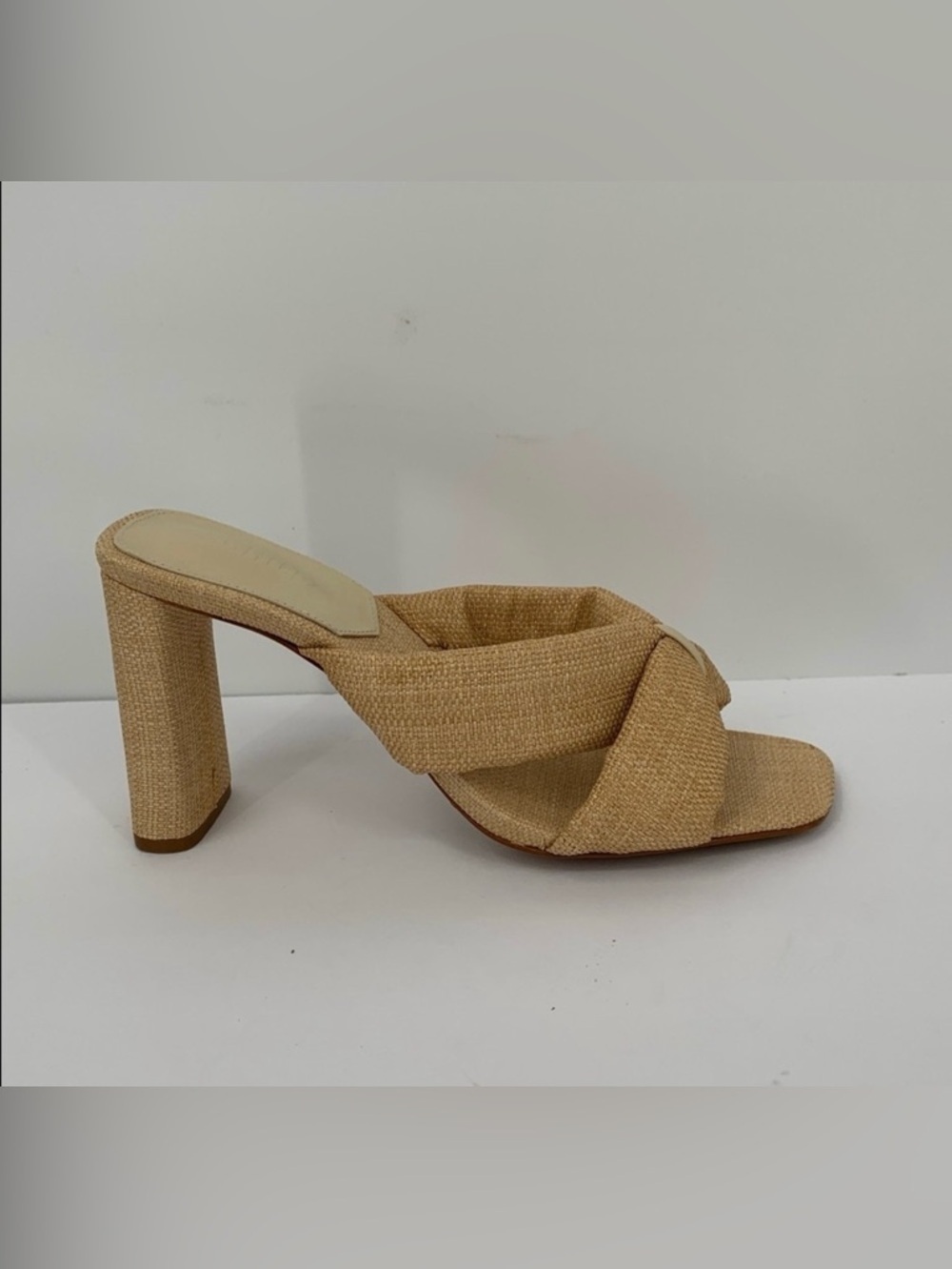 Schutz Fairy slide sandals chunky block heel criss cross strap shoe mule 9.5
